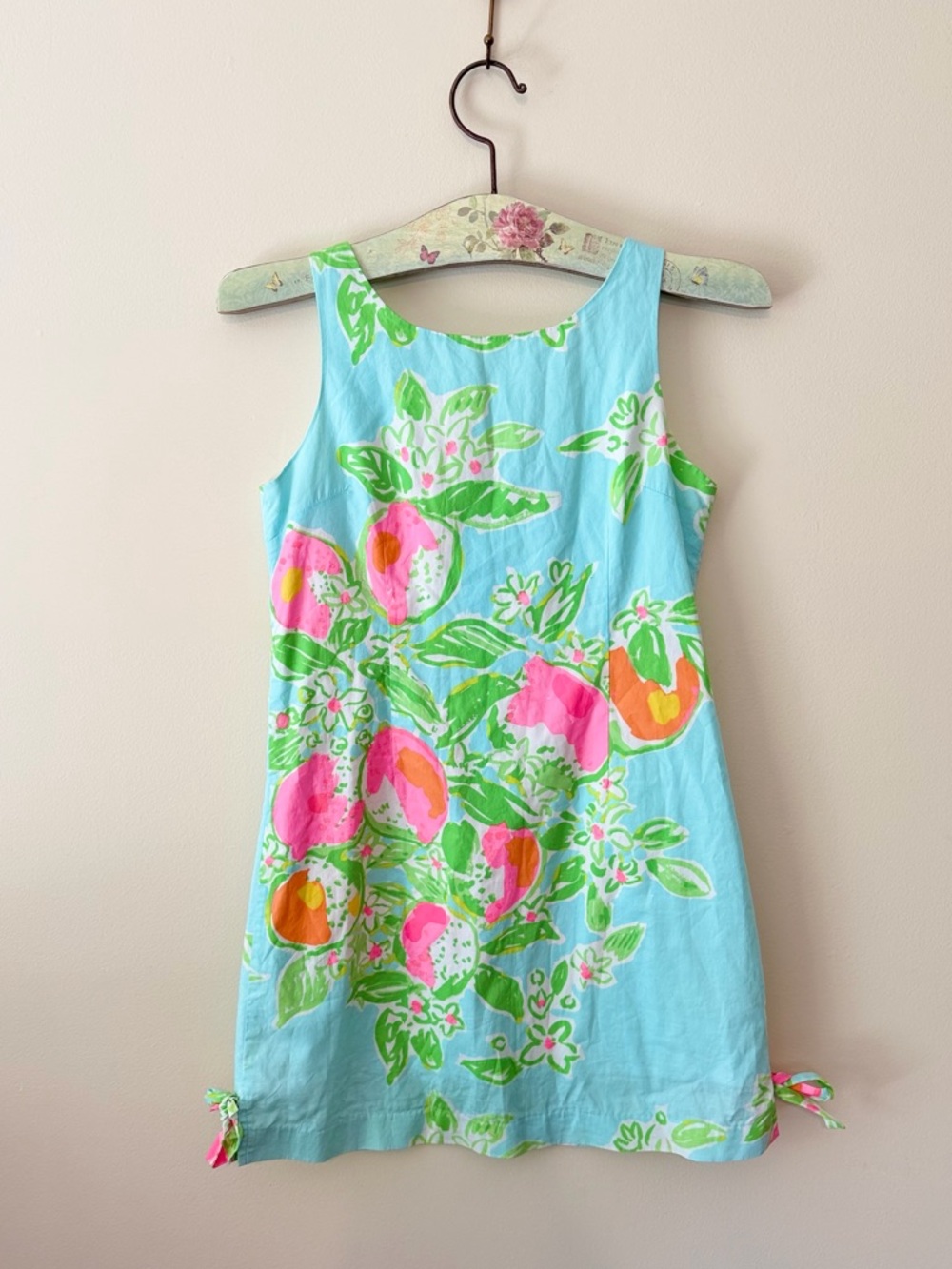Lilly Pulitzer Pool Blue Pink Lemonade Shift Dress Sz Kids 14